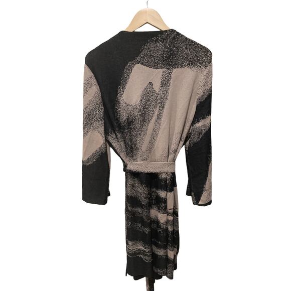 Ming Wang Abstract Jacquard Longline Belted Knit Jacket Size XL - Picture 13 of 14